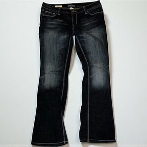 Decree Bootcut Jeans Women’s Size 15 Dark Wash Embroidered Rhinestone Pockets